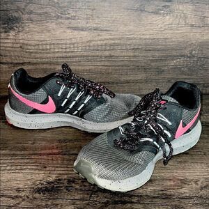 Nike Running Womens Size 9.5 Run Swift Black Gray & Pink Tennis Shoes